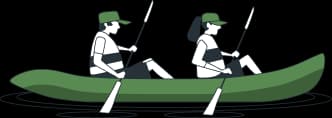 People in a canoe