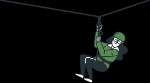 Person ziplining