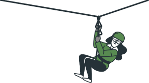 Person ziplining